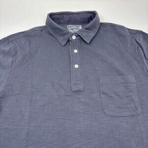 Faherty Sunwashed XL Gray 100% Organic Cotton Short Sleeve Polo Pocket Shirt